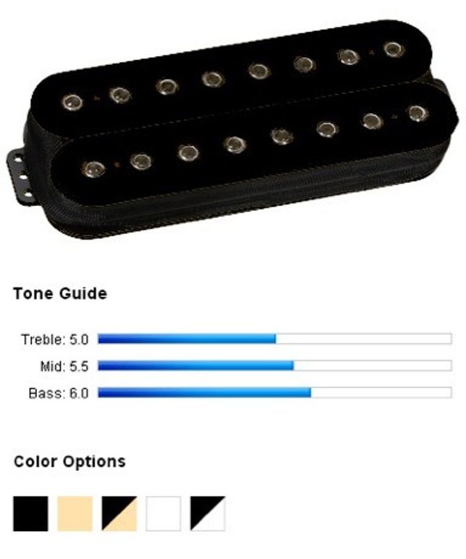 DiMarzio PAF 8 DP859 8-strängad humbucker, svart