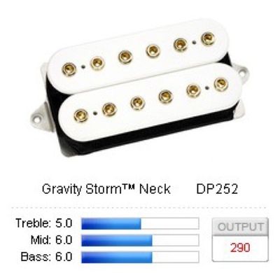 DiMarzio Gravity Storm Neck DP252F humbucker, F-spaced, vit