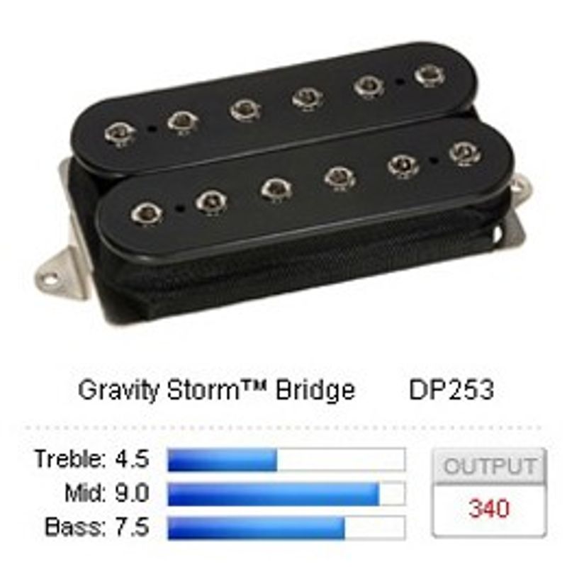 DiMarzio Gravity Storm Bridge DP253F humbucker, F-spaced, svart