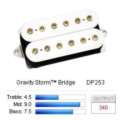 DiMarzio Gravity Storm Bridge DP253F humbucker, F-spaced, vit