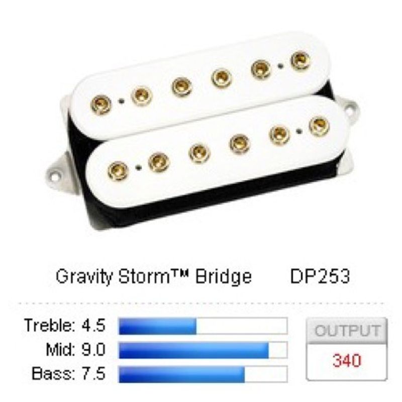 DiMarzio Gravity Storm Bridge DP253F humbucker, F-spaced, vit