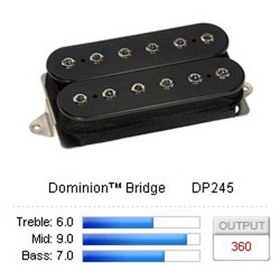 DiMarzio Dominion Bridge DP245 humbucker, svart