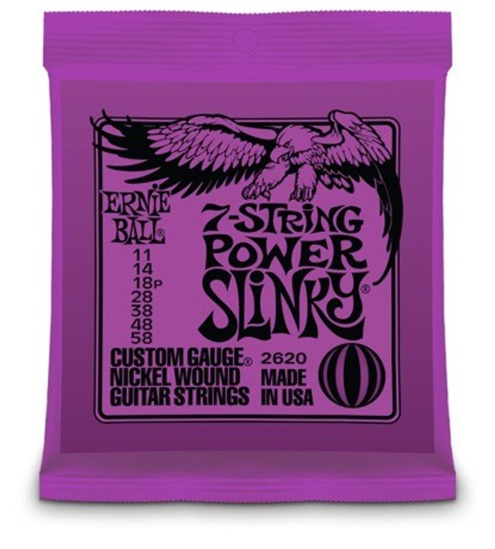 Ernie Ball 2620 7-String Power Slinky Nickel elgitarrsträngar