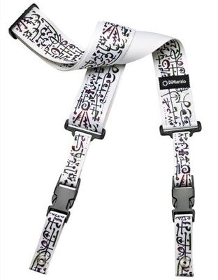 DiMarzio ClipLock axelband Steve Vai Art DD2242, vit