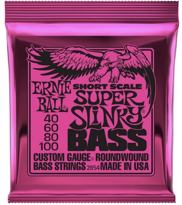 Ernie Ball 2854 Short Scale Bass Super Slinky Nickel elbassträngar