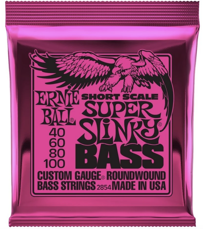 Ernie Ball 2854 Short Scale Bass Super Slinky Nickel elbassträngar