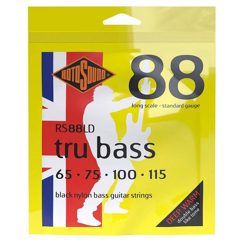 Rotosound RS88LD Tru Bass 88 elbassträngar, svart nylon, flatwound 65–115, standard