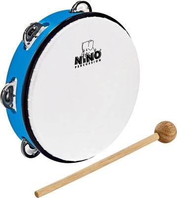 Nino Percussion NINO51SB Tamburin med skinn, ABS 8", ljusblå
