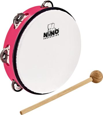 Nino Percussion NINO51SP Tamburin med skinn, ABS 8", rosa