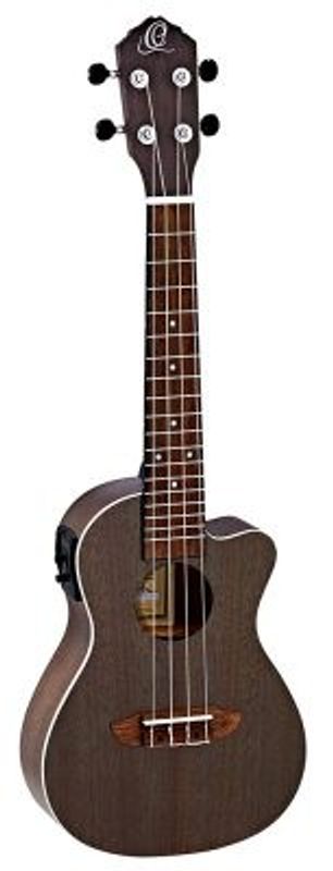 Ortega RUCOAL-CE Konsertukulele med mikrofon, Earth, See-Thru Black
