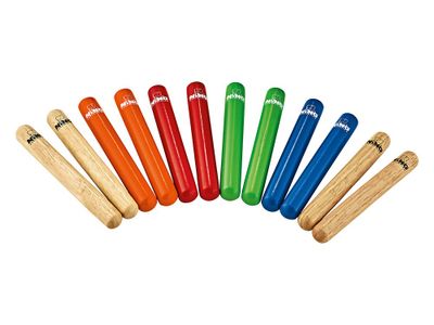 Nino Percussion NINO502-MC Claves, 6 par, färgade