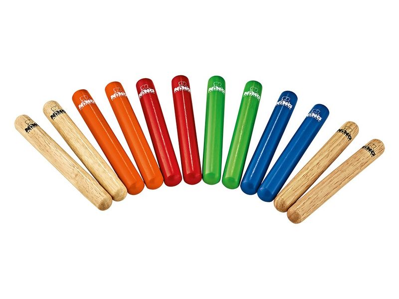 Nino Percussion NINO502-MC Claves, 6 par, färgade