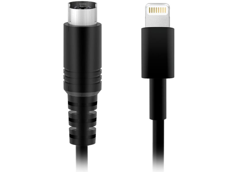 IK Multimedia Lightning till Mini-DIN-kabel med laddning