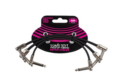 Ernie Ball EB-6221, Flat Patch Cable 15 cm, 3-pack instrumentkabel