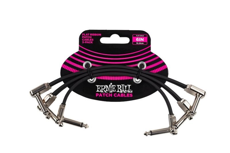 Ernie Ball EB-6221, Flat Patch Cable 15 cm, 3-pack instrumentkabel