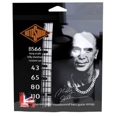 Rotosound BS66 elbassträngar, rostfritt stål 43–110, custom