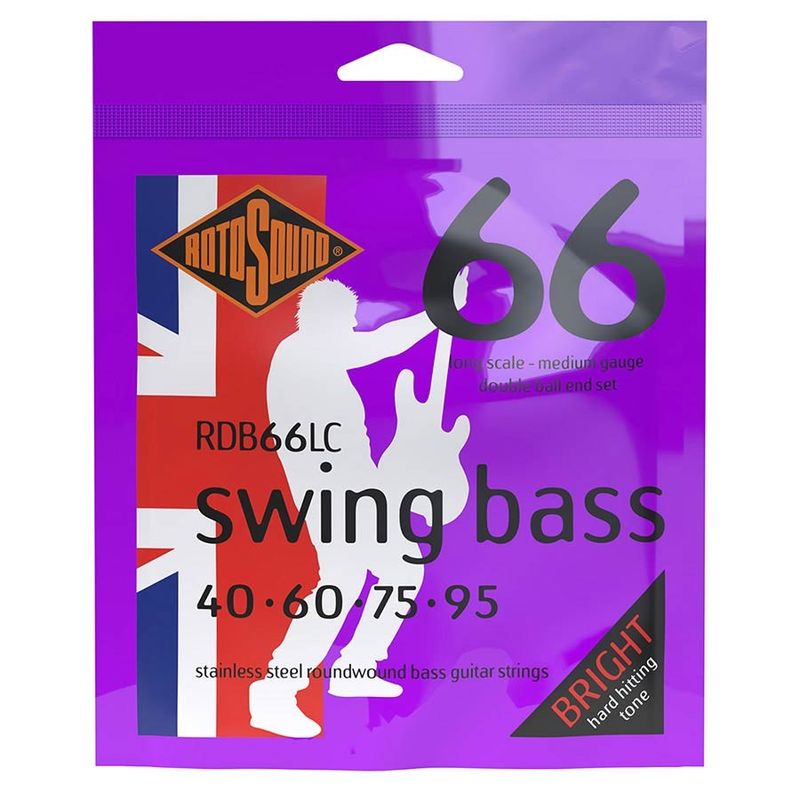 Rotosound RDB66LC Swing Bass 66 elbassträngar, rostfritt stål 40–95, medium, dubbel kulände