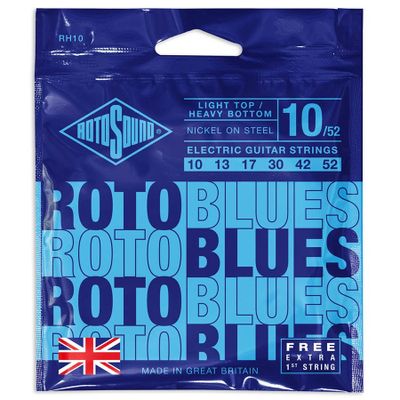 Rotosound RH10 Roto Blues elgitarrsträngar, nickel 10–52, light