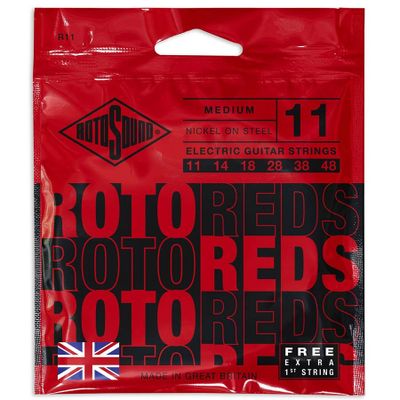Rotosound R11 Roto Reds elgitarrsträngar, nickel 11–48, medium