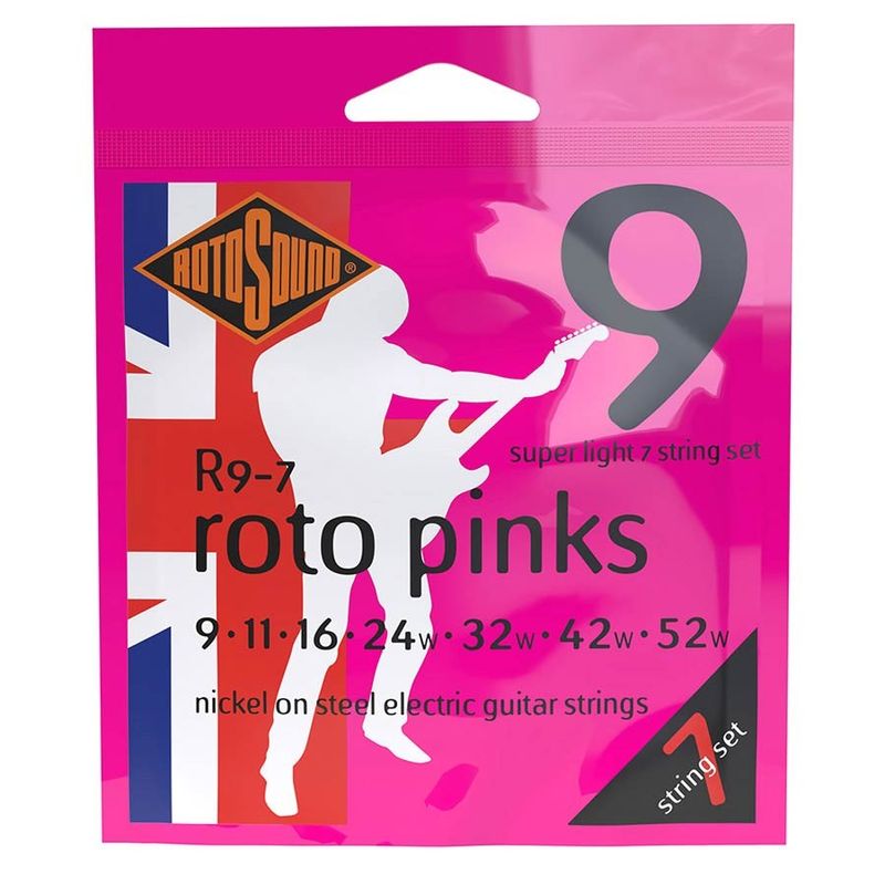 Rotosound R9-7 elgitarrsträngar 7-strängad, nickel 9–52, super light
