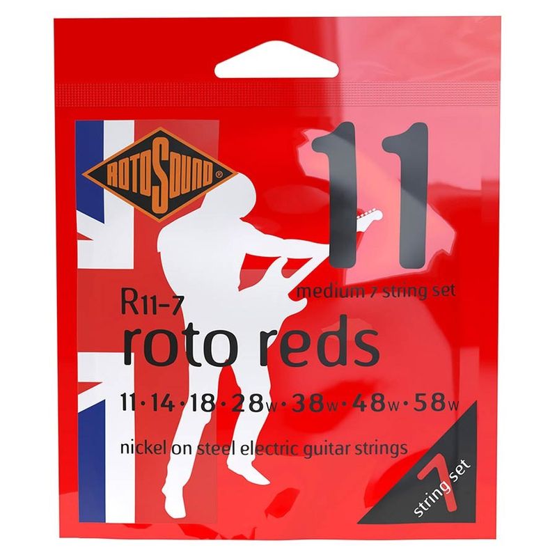 Rotosound R11-7 elgitarrsträngar 7-strängad, nickel 11–58, medium
