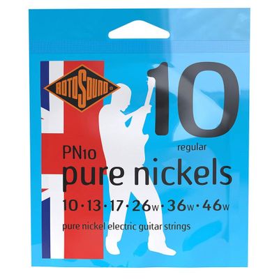 Rotosound PN10 Pure Nickel elgitarrsträngar, ren nickel 10–46, regular
