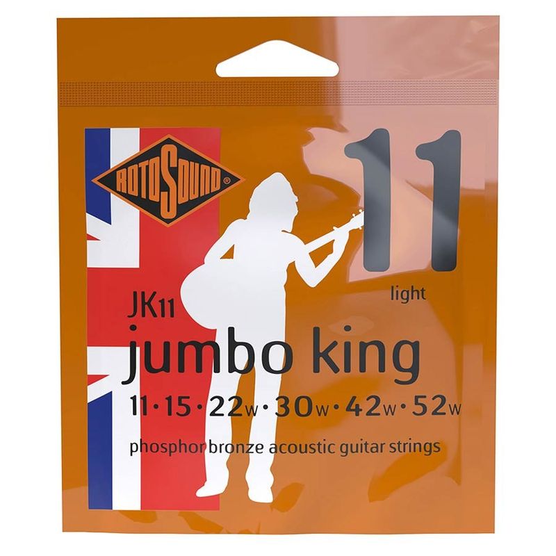 Rotosound JK11 Jumbo King akustiska gitarrsträngar, phosphor bronze 11–52, light