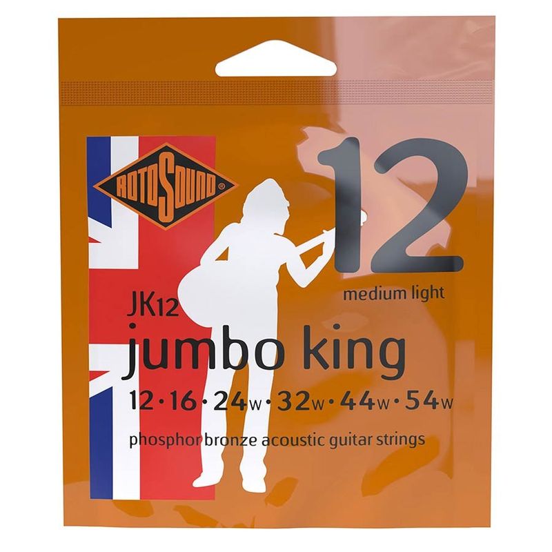 Rotosound JK12 Jumbo King akustiska gitarrsträngar, phosphor bronze 12–54, medium light