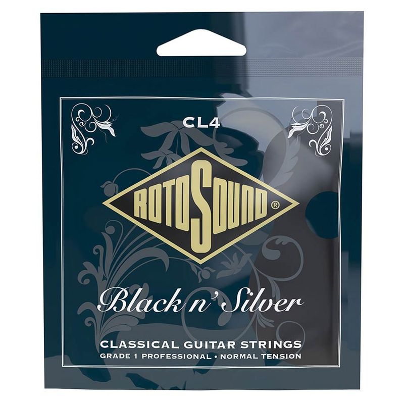 Rotosound CL4 Superia nylonsträngar, slipad svart nylon, medium