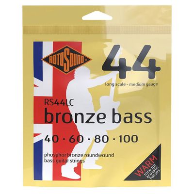 Rotosound RS44LC strängar för akustisk bas, phosphor bronze 40–100, medium