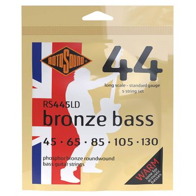 Rotosound RS445LD strängar för akustisk bas, phosphor bronze 45–130, standard