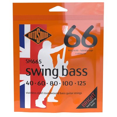 Rotosound SM665 Swing Bass 66 elbassträngar 5-strängad, rostfritt stål 40–125, hybrid