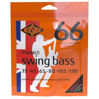 Rotosound RS666LD Swing Bass 66 elbassträngar 6-strängad, rostfritt stål 35–130, standard