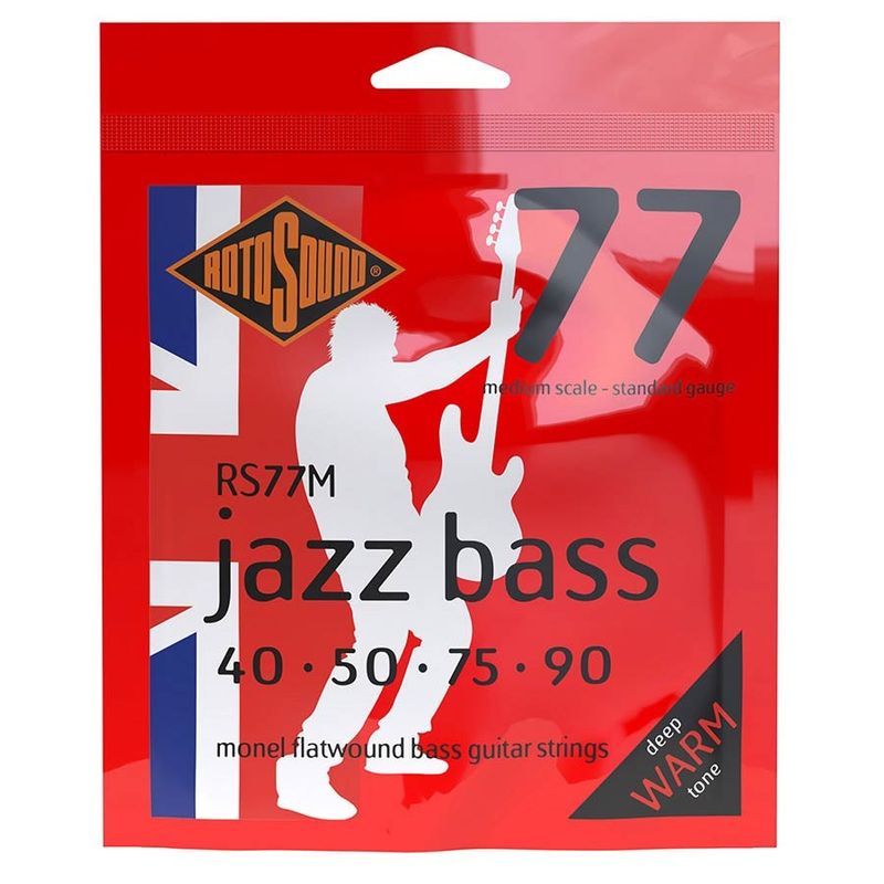 Rotosound RS77M Jazz Bass 77 elbassträngar, monel, flatwound 40–90, medium, medium scale