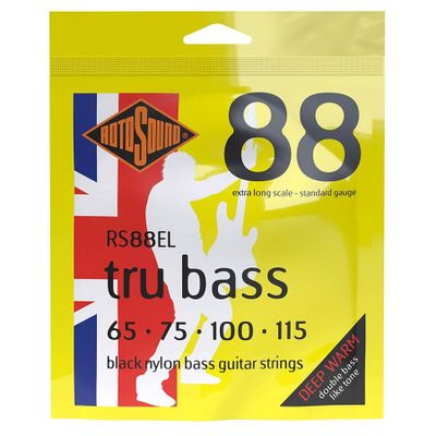 Rotosound RS88EL Tru Bass 88 elbassträngar, svart nylon, flatwound 65–115