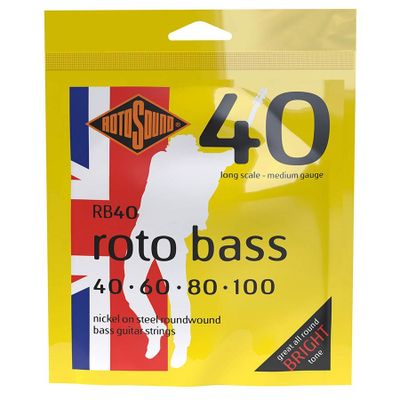 Rotosound RB40 elbassträngar, nickel 40–100, medium