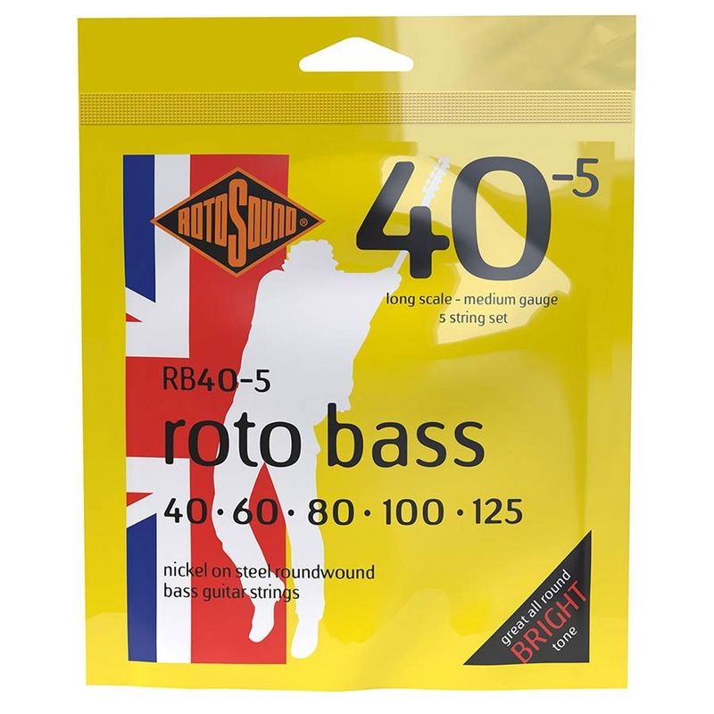 Rotosound RB40-5 elbassträngar 5-strängad, nickel 40–125, medium