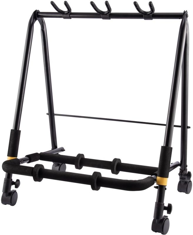 Hercules GS523B Plus gitarrställ för 3 gitarrer, med hjul