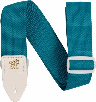 Ernie Ball 5349 PolyPro axelband Teal with White Leather