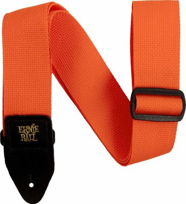 Ernie Ball 5353 Poly axelband Orange with Black Leather