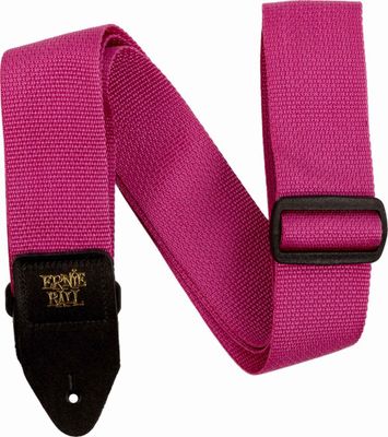 Ernie Ball 5355 PolyPro axelband Raspberry Red with Blac