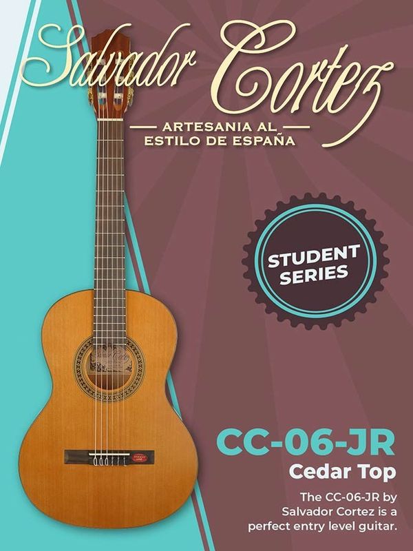 Salvador Cortez CC-06-JR klassisk gitarr, cederlock, 3/4 – bild 6