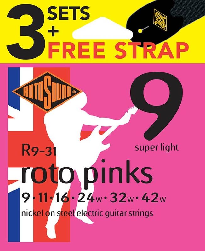 Rotosound R9-31 elgitarrsträngar, nickel 9–42, super light