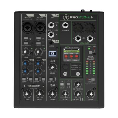 Mackie Profx6v3plus 6-channel analog mixer with enhanced FX USB recording modes a