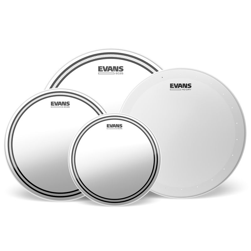 Evans EPP-EC2SHDD-R skinnpaket EC2S Clear Rock (10", 12", 16") + 14" HD Dry virvelskinn