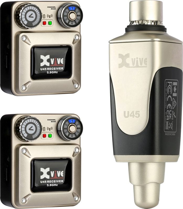 Xvive U45R2 trådlöst in-ear-system med två mottagare