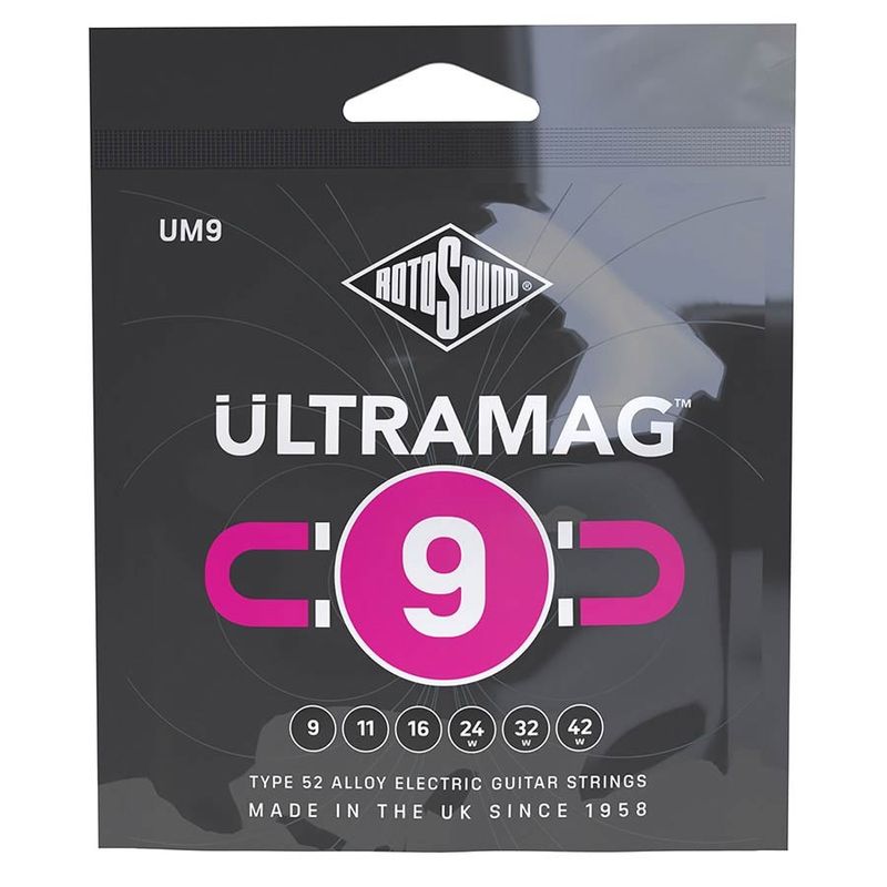 Rotosound UM9 Ultramag elgitarrsträngar, type 52-legering 9–42, super light
