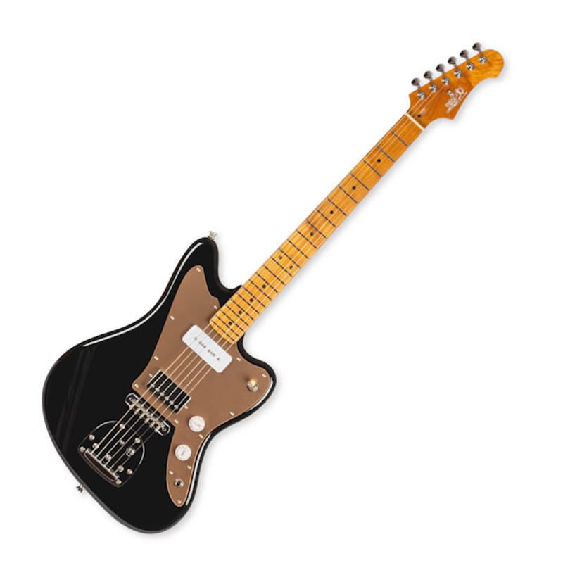 Jet Guitars JJ-350 Black with Gold Pickguard – bild 2