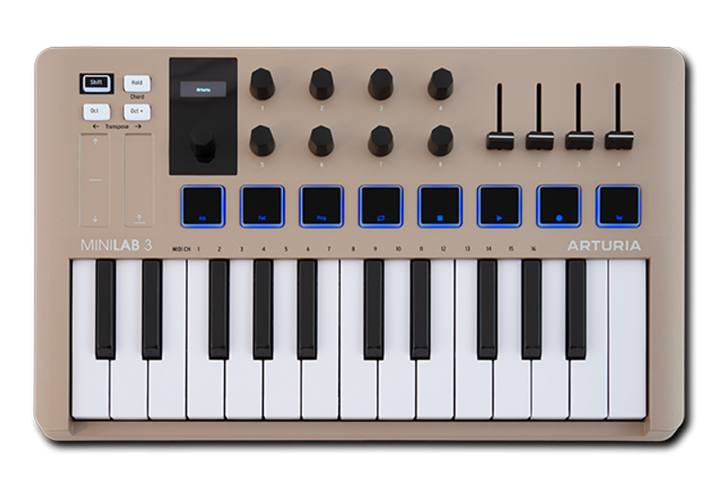 Arturia MiniLab 3 MIDI-keyboard, champagne