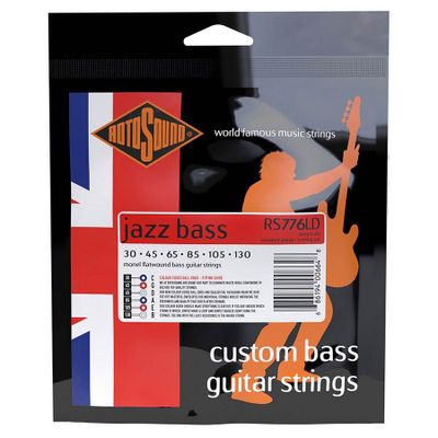 Rotosound RS776LD Jazz Bass 77 elbassträngar 6-strängad, monel, flatwound 30–130, standard